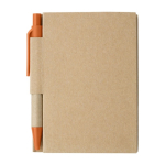 Gerecycleerde mini-notitieboekjes met pen A7 formaat EcoPocket kleur oranje eerste weergave