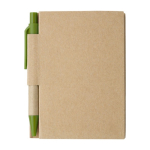Gerecycleerde mini-notitieboekjes met pen A7 formaat EcoPocket kleur lichtgroen eerste weergave
