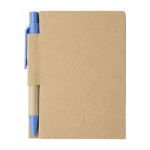 Gerecycleerde mini-notitieboekjes met pen A7 formaat EcoPocket kleur lichtblauw eerste weergave