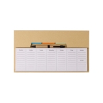 Set met notitieblok, sticky notes, pen en wekelijkse planner kleur bruin tweede weergave