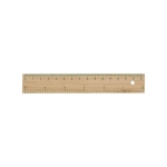 Liniaal met centimeters en inches van bamboe 15cm Bamboo kleur bruin eerste weergave