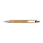 Bamboe eco pen met verchroomde accessoire blauwe inkt Bamboo
