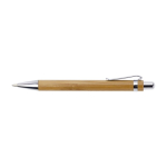 Bamboe eco pen met verchroomde accessoire blauwe inkt Bamboo kleur bruin tweede weergave