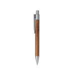 Bamboe eco pennen met gekleurde details Basic Colors kleur zilver met jouw bedrukking