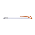 Reclamepennen van ABS met blauwe inkt White Swan-clip kleur oranje eerste weergave