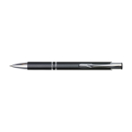 Metalen pen met zilveren detail blauwe inkt bedrukken Glober kleur zwart eerste weergave