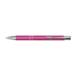 Metalen pen met zilveren detail blauwe inkt bedrukken Glober eerste weergave