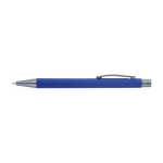 Luxe pen van rubber met spiegeleffect bedrukken Intro Rubber kleur blauw tweede weergave