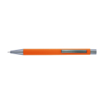 Luxe pen van rubber met spiegeleffect bedrukken Intro Rubber kleur oranje eerste weergave