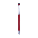 Aluminium balpen met rubberen afwerking in Alu Even kleur kleur rood derde weergave