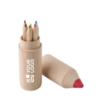 6 promotionele kleurpotloden met logo Essential kleur bruin met jouw bedrukking