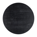 Ronde bamboe draadloze oplader met logo met kleine blauwe LED Natura