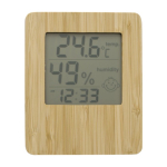 Weerstation en bamboe klok met inklapbare standaard tweede weergave