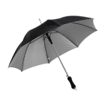 Moderne bedrukte paraplu met zilveren binnenkant Ø102 Monsoon Plus kleur zwart vierde weergave