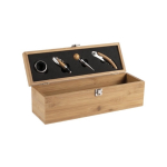 Wijnset met logo in een bedrukte bamboedoos Semillon kleur hout eerste weergave