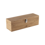Wijnset met logo in een bedrukte bamboedoos Semillon kleur hout