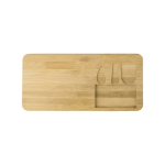 Snijplanken met logo met messen en vork Cheese kleur hout vierde weergave