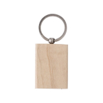 Rechthoekige houten sleutelhangers met logo Rectwood kleur hout tweede weergave