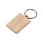 Rechthoekige houten sleutelhangers met logo Rectwood kleur hout derde weergave