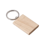 Rechthoekige houten sleutelhangers met logo Rectwood kleur hout vierde weergave