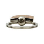 Bamboe sleutelhanger in rechthoekige vorm met metalen behuizing kleur hout vijfde weergave