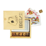 Spelletjesset in houten kist met logo Casino kleur hout eerste weergave