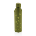 Thermosflessen van gerecycled staal 500ml Nomad Recycled kleur miliair groen weergave met logo