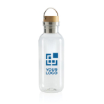 Gerecyclede plastic fles met dop en handvat 680ml Climate Recycled kleur doorzichtig met afdrukgebied