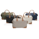 Reistas met logo gemaakt van gerecycled canvas Getaway Recycled kleur gebroken wit