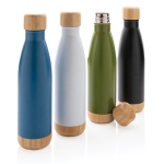 Fles met een infuser en bamboedetail 520 ml Lid&Bottom Bambu kleur wit algemene weergave