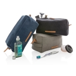 Toilettas gemaakt van canvasstof, ideaal voor handbagage Casual kleur grijs algemene weergave