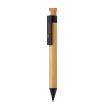 Bamboe milieuvriendelijke pen met blauwe inkt ColorTip kleur zwart weergave met logo