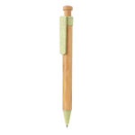 Bamboe milieuvriendelijke pen met blauwe inkt ColorTip kleur groen