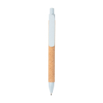 Duurzame kurken tarwestrovezel pen bedrukken blauwe inkt Straw Fiber kleur lichtblauw tweede weergave