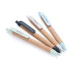Duurzame kurken tarwestrovezel pen bedrukken blauwe inkt Straw Fiber kleur lichtblauw