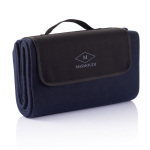 Opvouwbare picknickdeken van fleece stof 180 g/m2 Meadow kleur marineblauw weergave met logo