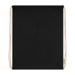 Rugtasjes met logo van 140 g/m2 biologisch katoen Pure Max kleur zwart derde weergave voorkant