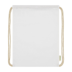Rugtasjes met logo van 140 g/m2 biologisch katoen Pure Max kleur wit derde weergave voorkant