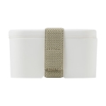 Exclusieve RPET lunchbox bedrukken met veiligheidsband 700ml MIYO kleur wit weergave zijkant