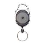 Sleutelhanger met uitschuifbare plastic clip kleur zwart tweede weergave voorkant