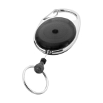 Sleutelhanger met uitschuifbare plastic clip kleur zwart