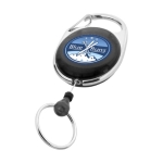 Sleutelhanger met uitschuifbare plastic clip kleur zwart