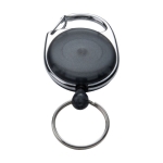 Sleutelhanger met uitschuifbare plastic clip kleur zwart tweede weergave