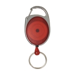 Sleutelhanger met uitschuifbare plastic clip kleur rood tweede weergave voorkant