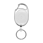 Sleutelhanger met uitschuifbare plastic clip kleur wit weergave voorkant