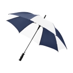 Gekleurde luxe paraplu met logo voor klanten Ø102 Tempest kleur wit/blauw