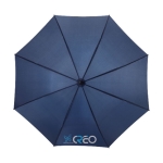 Gekleurde luxe paraplu met logo voor klanten Ø102 Tempest kleur marineblauw tweede weergave zeefdruk