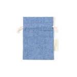 Tas van gerecycled katoen met trekkoordsluiting 120 g/m2 Little Presents kleur blauw  negende weergave