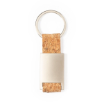 Metalen rechthoekige sleutelhanger met kurkstrip Metal Cork kleur naturel eerste weergave