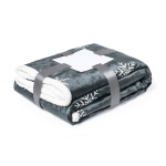 Deken met kerstversiering en sneeuwvlokken 380 g/m2 SnowFlake kleur grijs  negende weergave